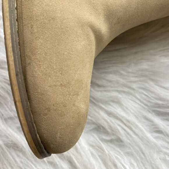 CALL IT SPRING Heels Sz 8.5M Beige Booties Strappy Ankle Back Zip Block Womens - Picture 9 of 13